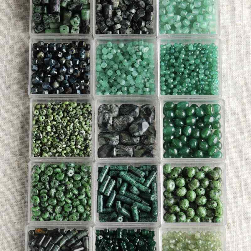 Natural Stone Scattered Beads Green Dot Spacer Beaded DIY Material