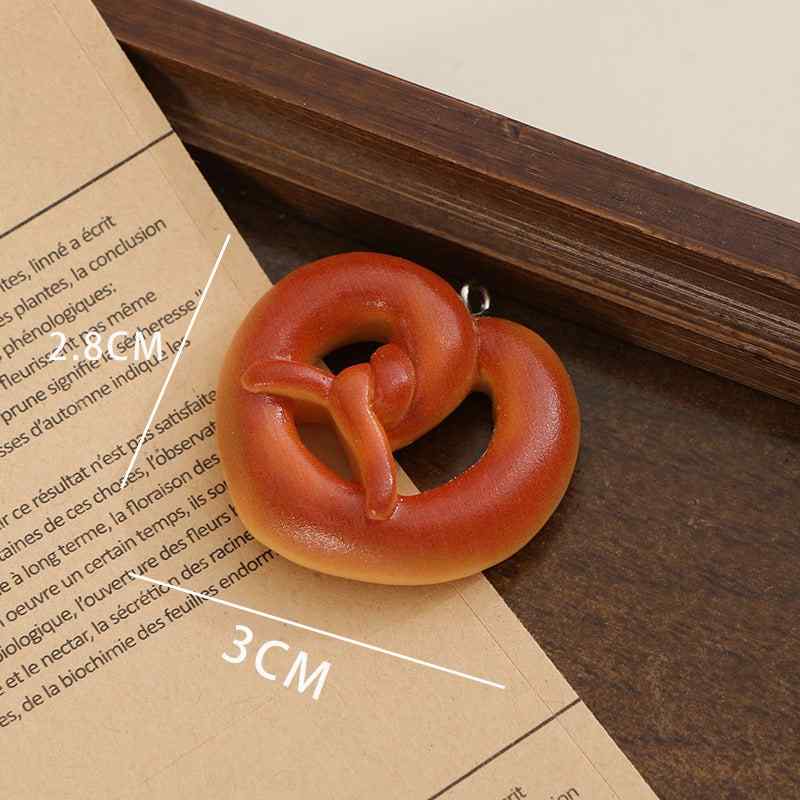 Nail simulation food toy stick alkaline water bread resin DIY necklace baby bag mobile phone chain bag hanging decoration 