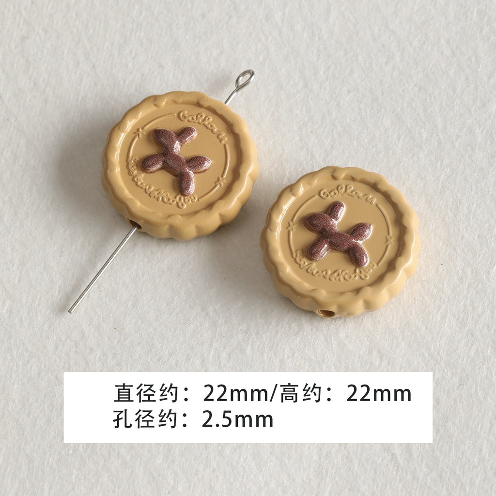 Baking paint curry color series square beads acrylic loose beads mobile phone chain key chain beads diy accessories material