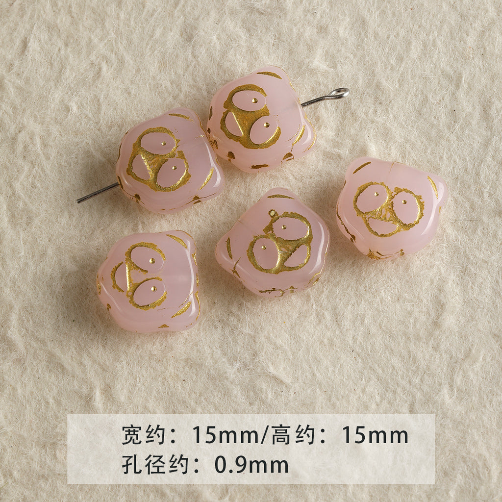 [Mo Dai Hua] Pink Imported Czech Glass Loose Beads Bracelet Necklace Mobile Phone Chain Beaded DIY Accessories Material