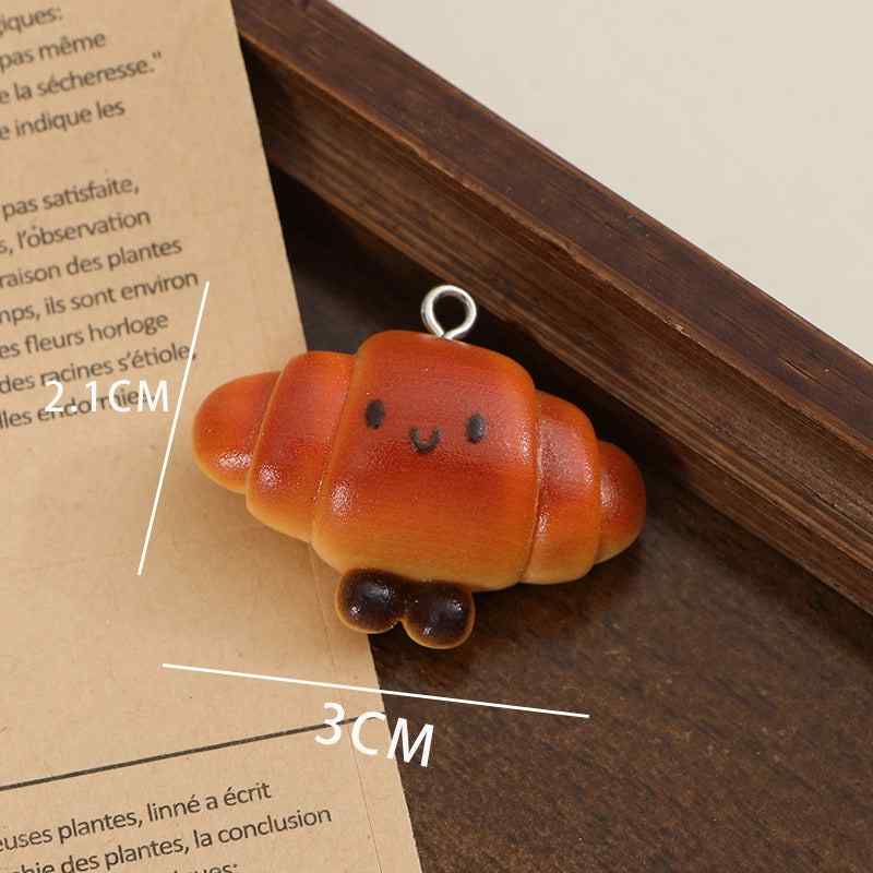 Nail simulation food toy stick alkaline water bread resin DIY necklace baby bag mobile phone chain bag hanging decoration 