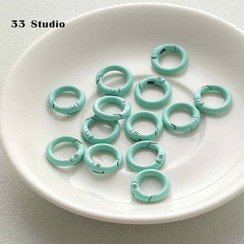 20mm candy spray paint round keychain diy beaded accessories buckle pendant bag hanging buckle