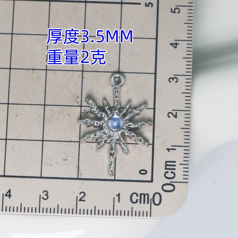 New zinc alloy cat's eye stone series stars with diamond DIY earrings pendant bracelet necklace accessories