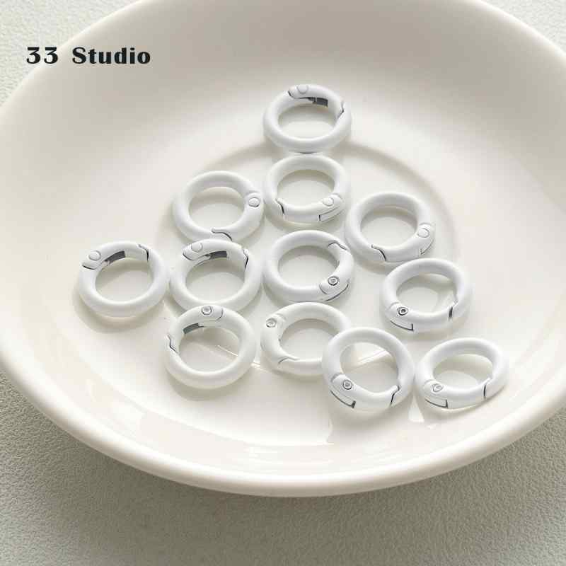 20mm candy spray paint round keychain diy beaded accessories buckle pendant bag hanging buckle