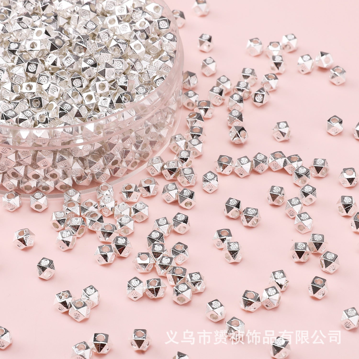 Broken Silver, a Few Pounds Thick Silver-Plated Loose Beads, Square Triangular Beads, DIY Handmade Beading Materials, Jewelry Bracelet Accessories