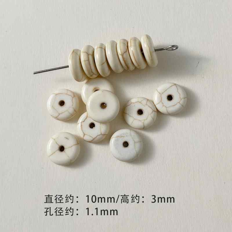 Synthetic White Turquoise Spacer Round Beads Diy Accessories Material