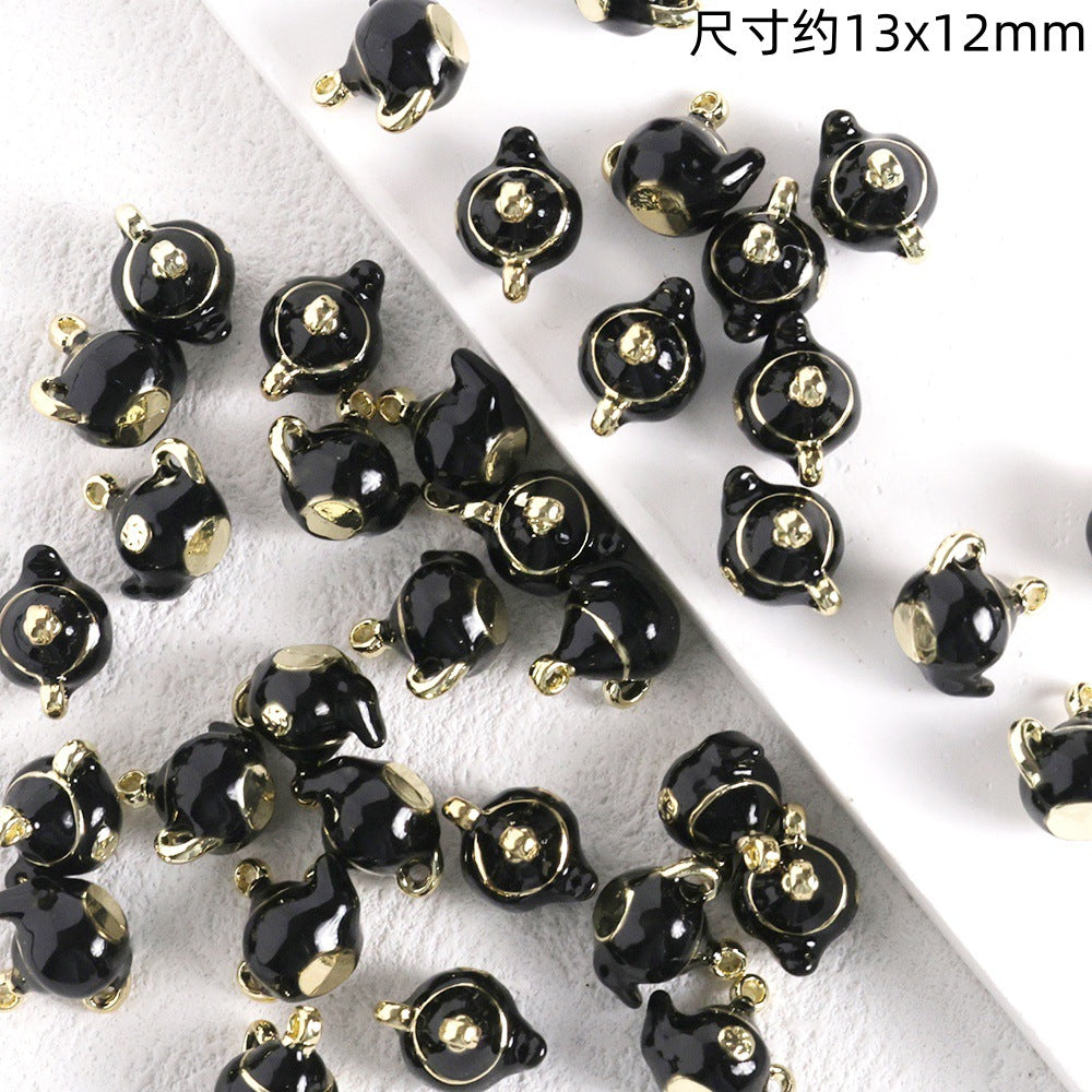 Luci Coffee Hornbag Alloy Oil Drop Pendant DIY Handmade Beaded Necklace Earrings Bracelet Pendant Material