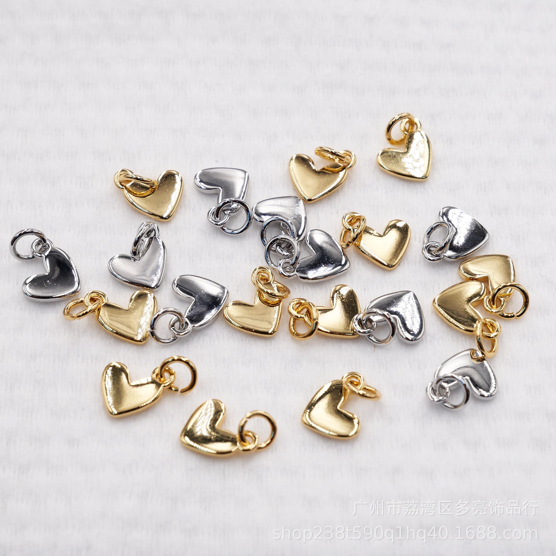 DIY jewelry accessories color retention 18K gold copper real gold plating love pendant bracelet necklace jewelry pendant