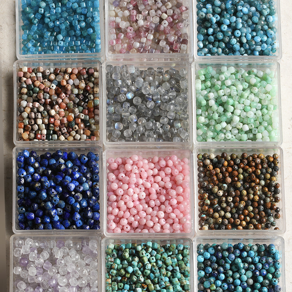 [Dunhuang] natural stone cut face sugar loose beads turquoise alashan beaded diy bracelet necklace material accessories