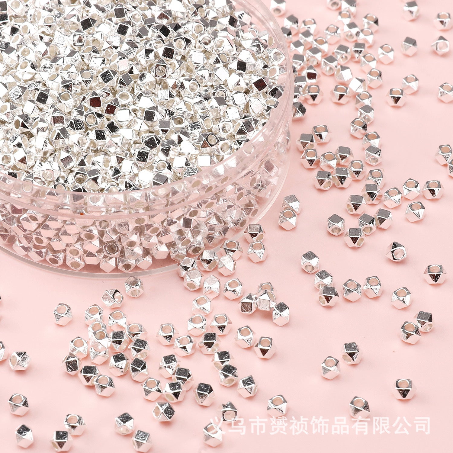 Broken Silver, a Few Pounds Thick Silver-Plated Loose Beads, Square Triangular Beads, DIY Handmade Beading Materials, Jewelry Bracelet Accessories