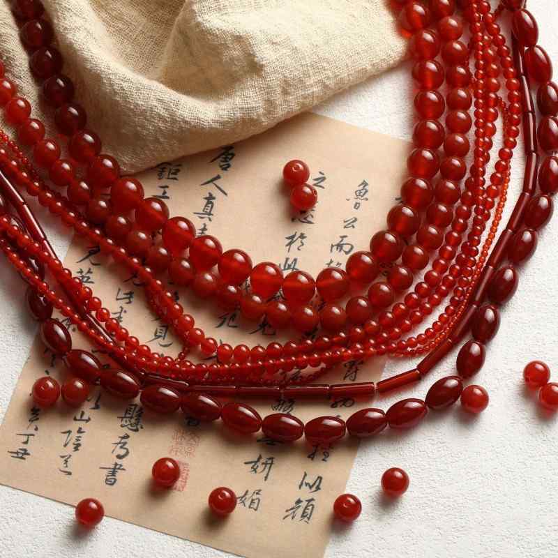 7A grade natural red agate diy bracelet necklace earrings accessories
