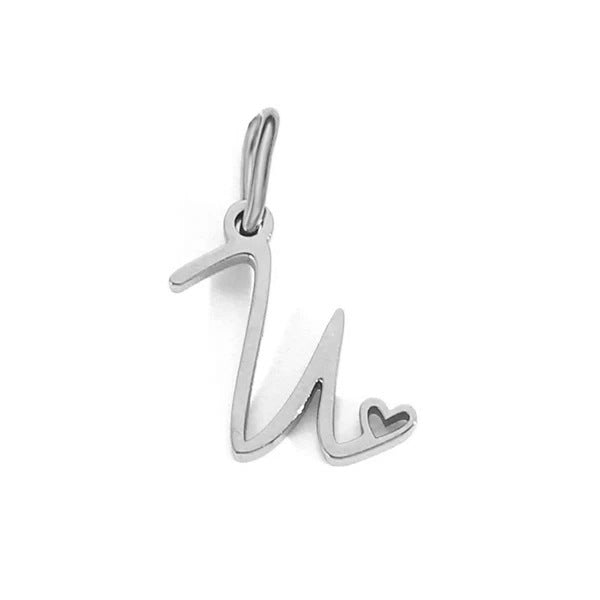 European and American Cross-border DIY26 Letter Pendant Jewelry Accessories Titanium Steel Mirror Polished Vacuum Plated Love English Letter