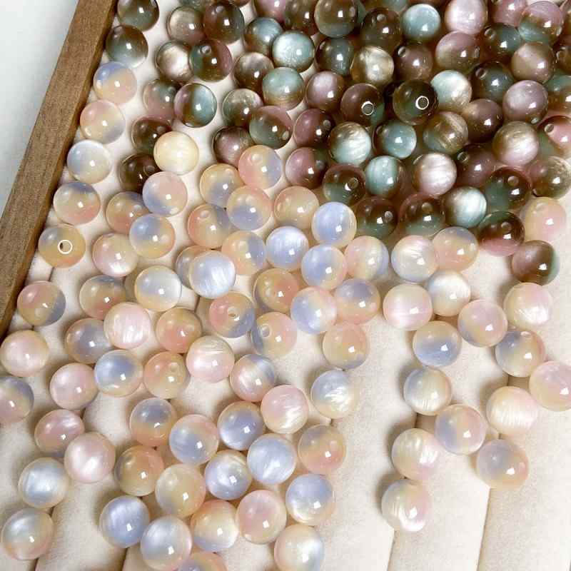 [Sunset] cat's eye stone round bead diy accessories material