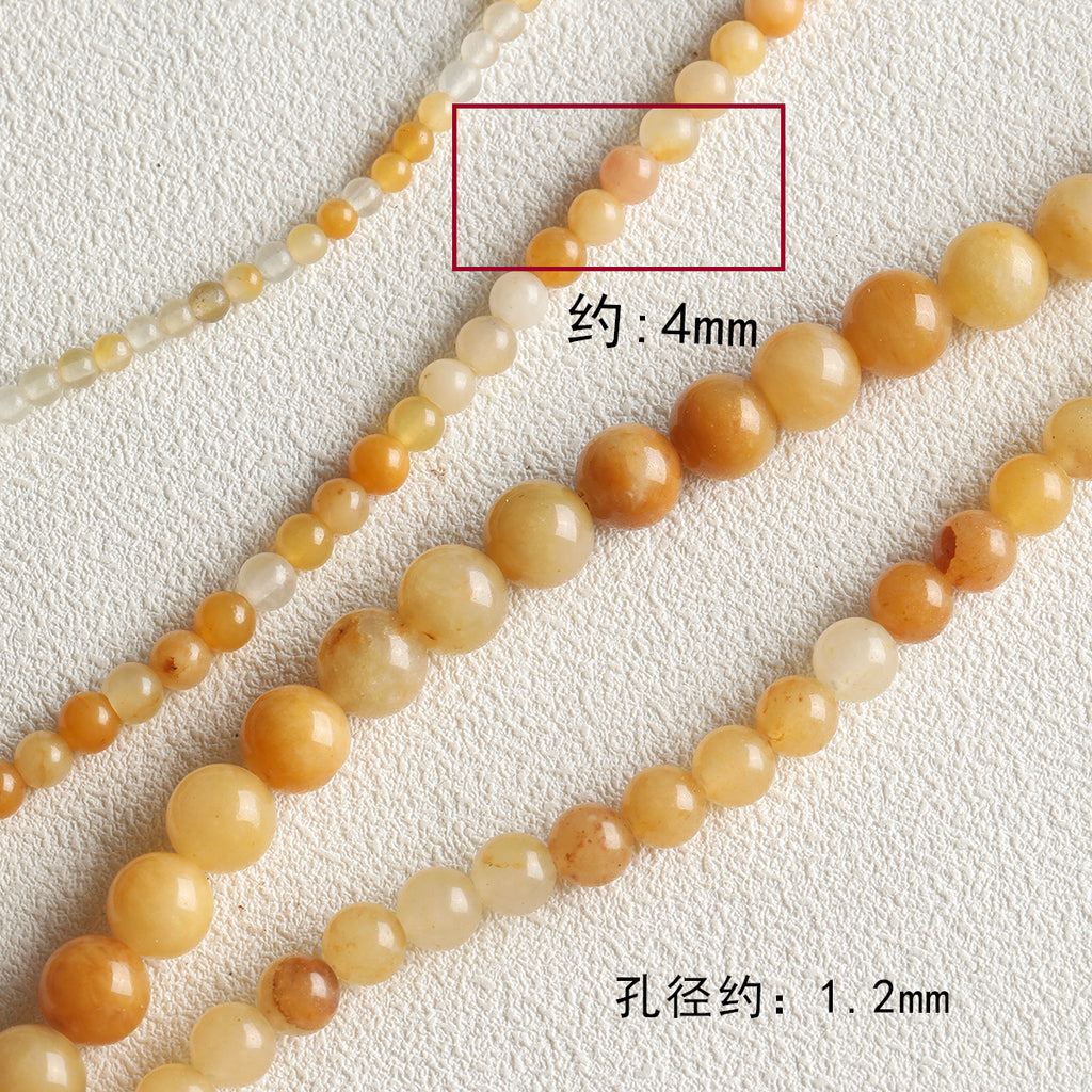 All-match natural stone Huangdongling round bead tube bead abacus beaded bracelet necklace loose beads diy accessories material beads