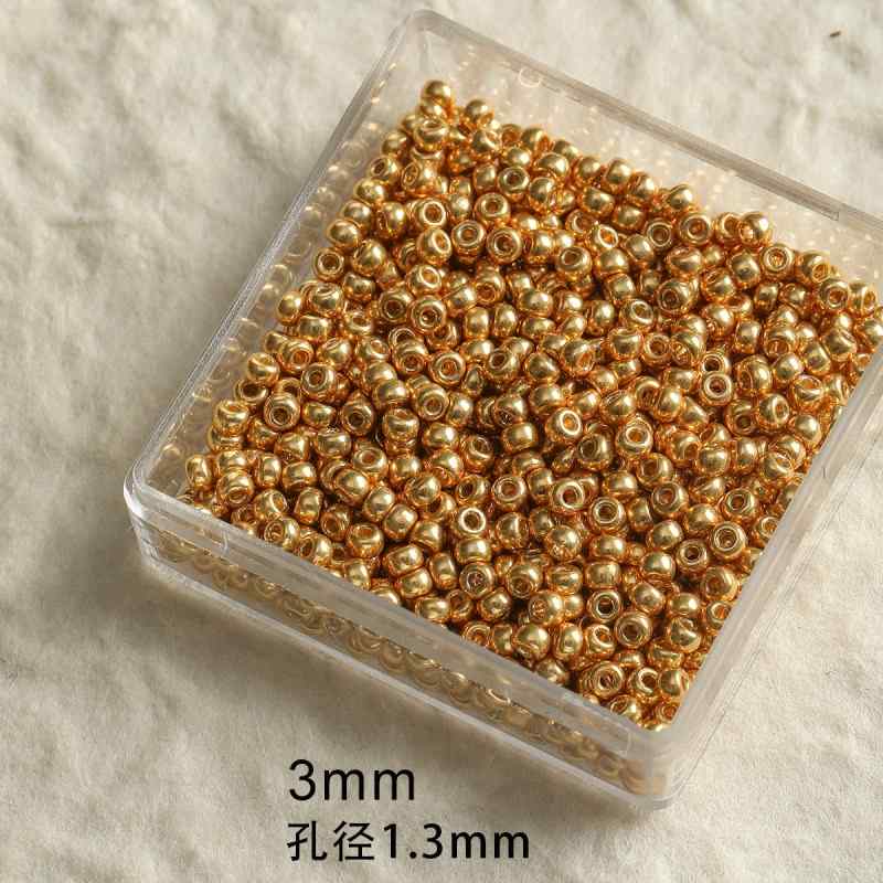 [Maillard] rice beads water drop beads glass gold plated foil square bracelet necklace mobile phone chain diy accessories