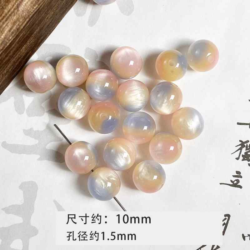 [Sunset] cat's eye stone round bead diy accessories material