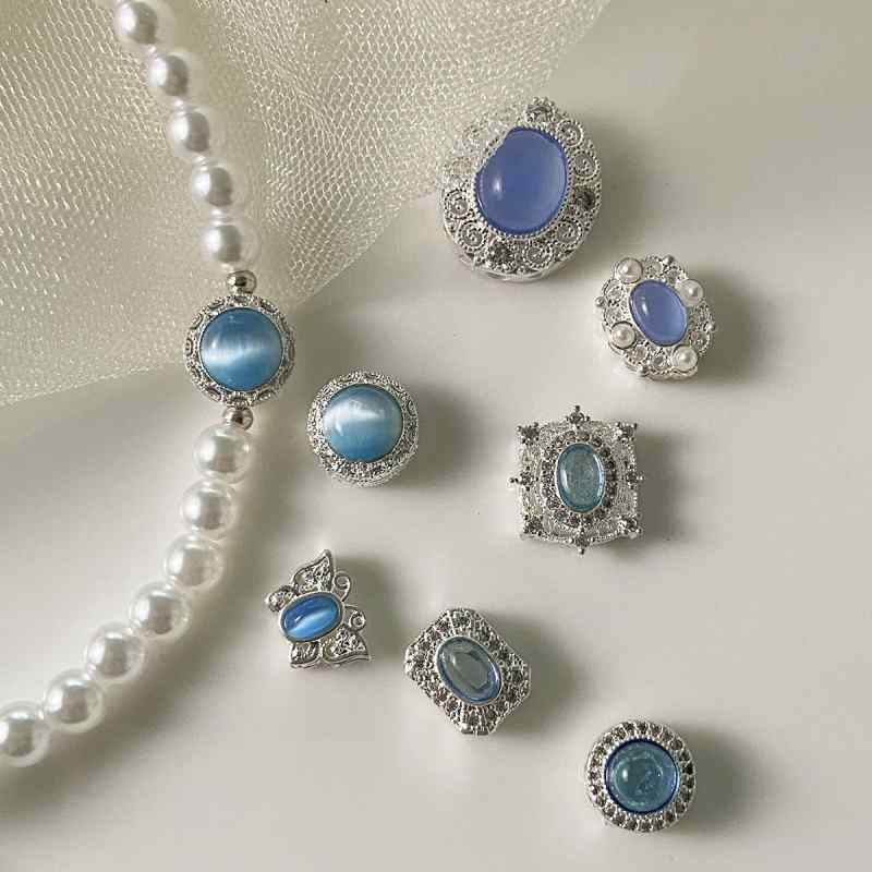 plated opal imitation aquamarine pendant bead diy accessories material