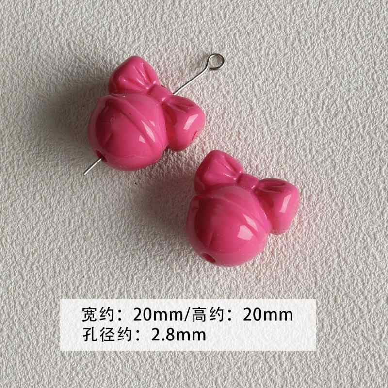 【 Spicy Girl Powder 】 Acrylic baking paint star love bead string mobile phone chain loose bead DIY accessory material bead