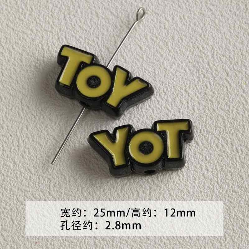 Black and green acrylic paint beaded diy accessories material