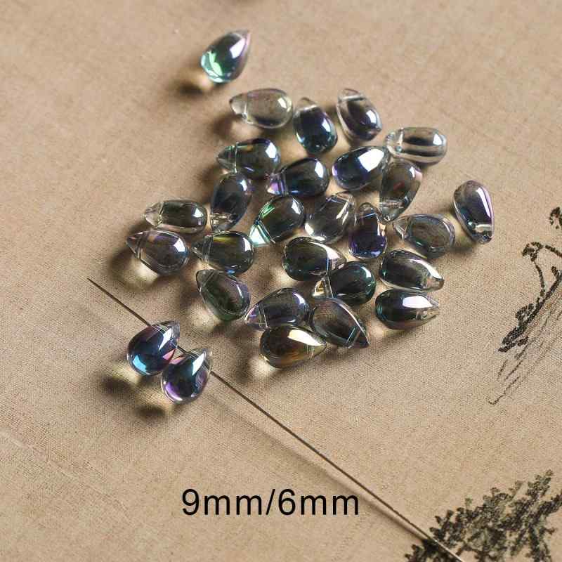 [Maillard] rice beads water drop beads glass gold plated foil square bracelet necklace mobile phone chain diy accessories