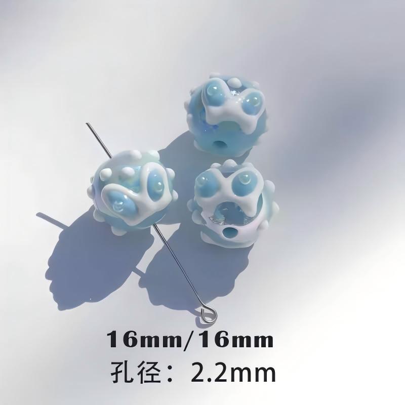 heavy oil blue hand-painted beads diy handmade accessories material package beaded beads loose beads