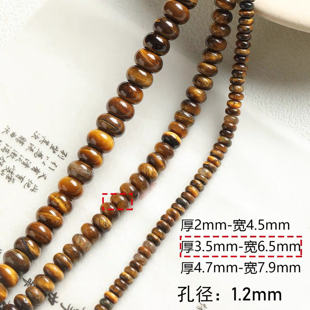 Niche natural stone tiger eye black agate abacus beads round beads bracelet necklace beaded diy accessories material loose beads