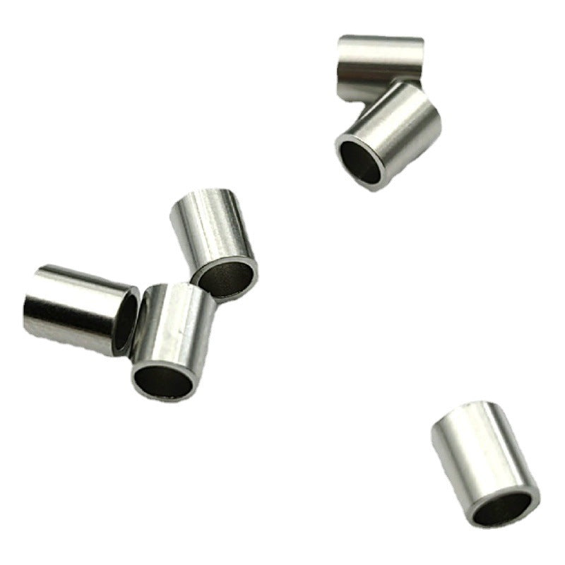 Stainless steel straight tube spacer bead cylindrical tube titanium steel straight tube bead leather rope beaded diy handmade accessories
