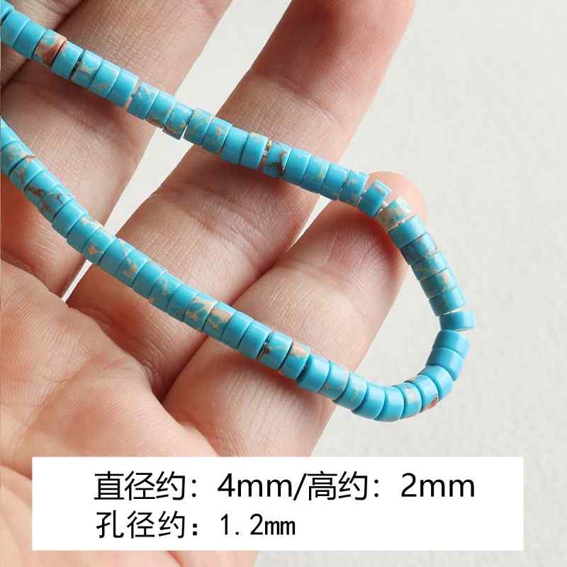[marine] natural aquamarine turquoise spacer round tube beads beaded bracelet necklace diy accessories material