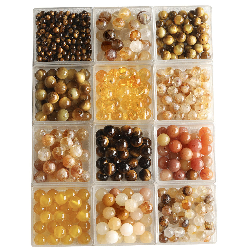 Natural Tiger Eye Stone Yellow Tower Wafer Bead Bracelet Necklace Beaded DIY Accessories Material Beads