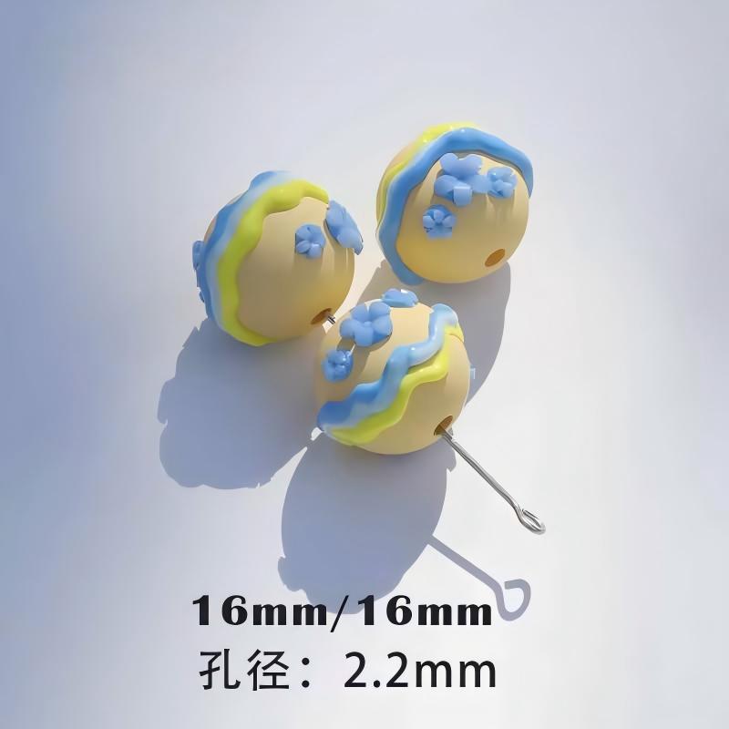 heavy oil blue hand-painted beads diy handmade accessories material package beaded beads loose beads