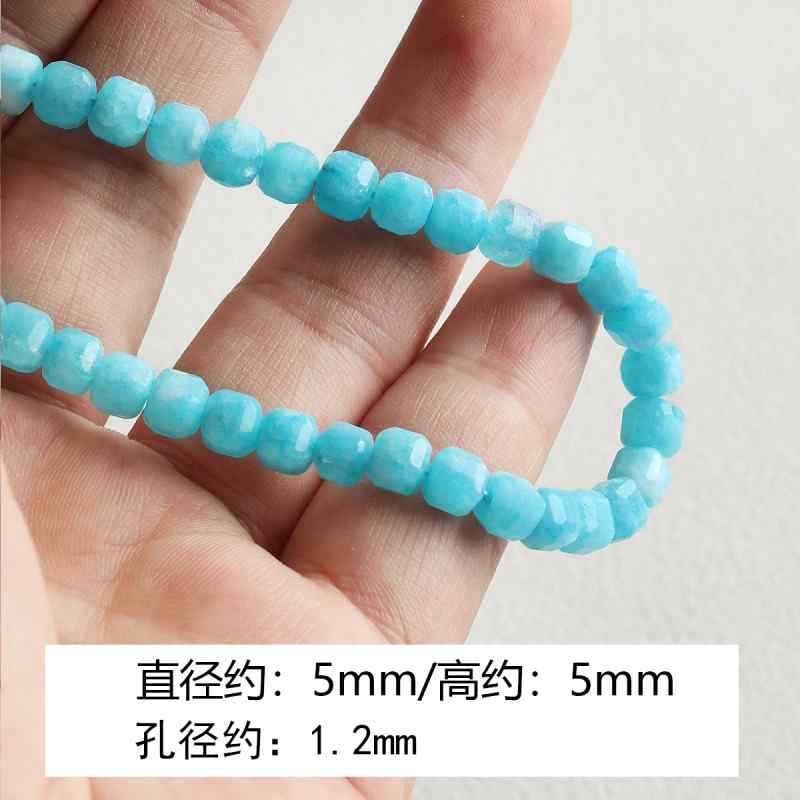 [marine] natural aquamarine turquoise spacer round tube beads beaded bracelet necklace diy accessories material
