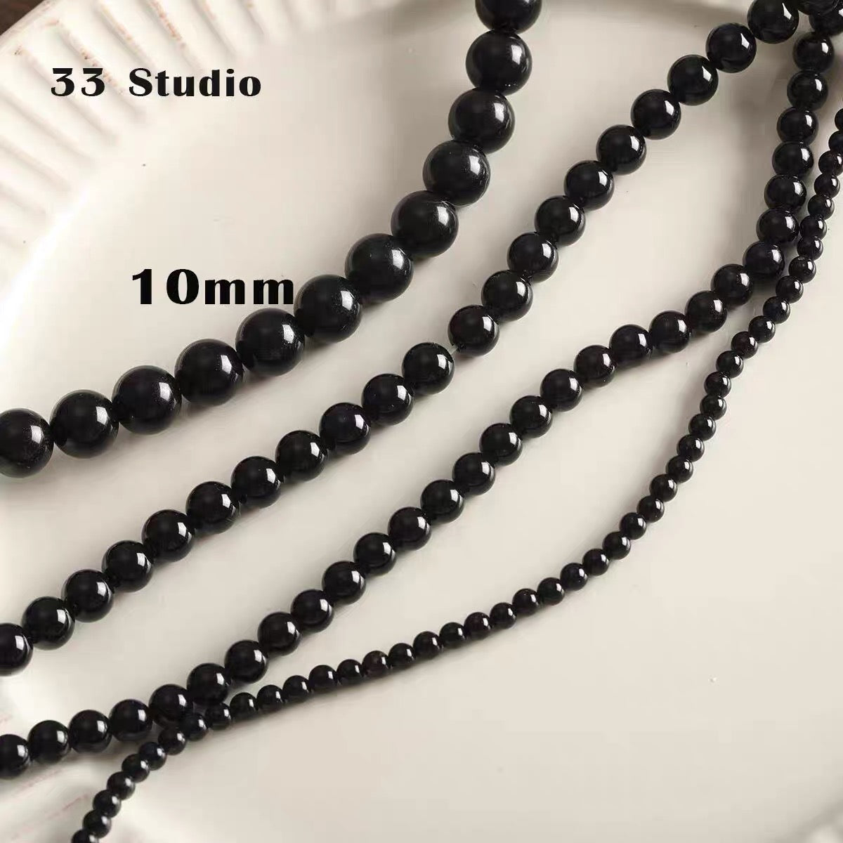 Niche natural stone tiger eye black agate abacus beads round beads bracelet necklace beaded diy accessories material loose beads