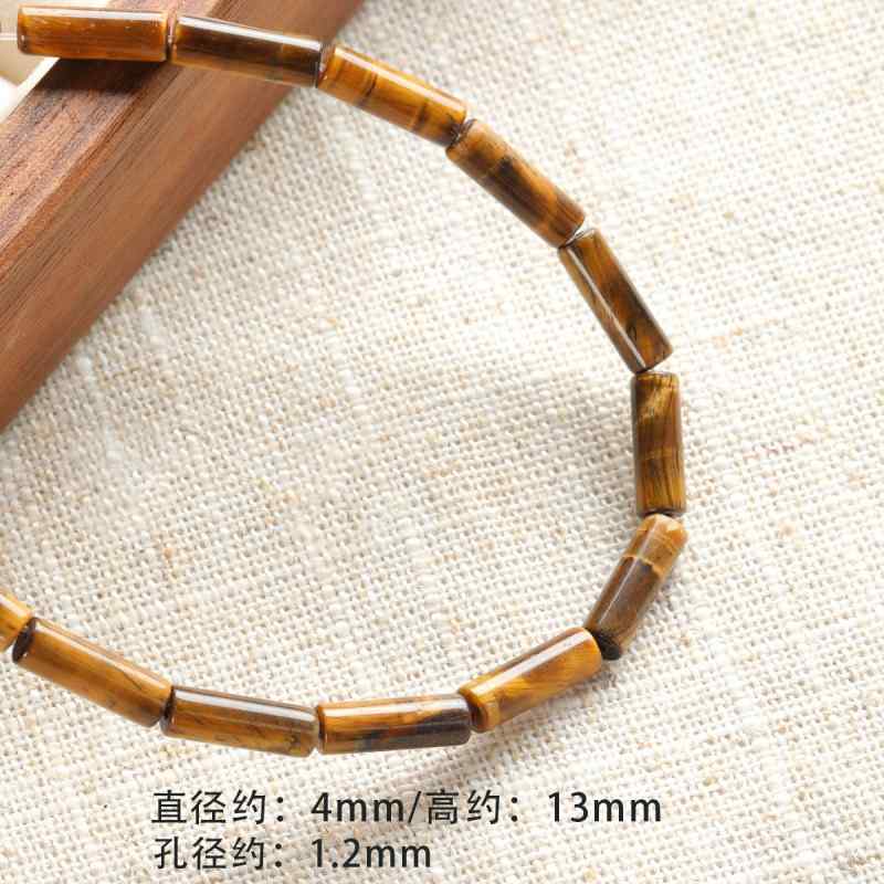 Tiger's eye natural stone spacer cut surface abacus beads round tube beadsbracelet necklace beaded diy accessories material
