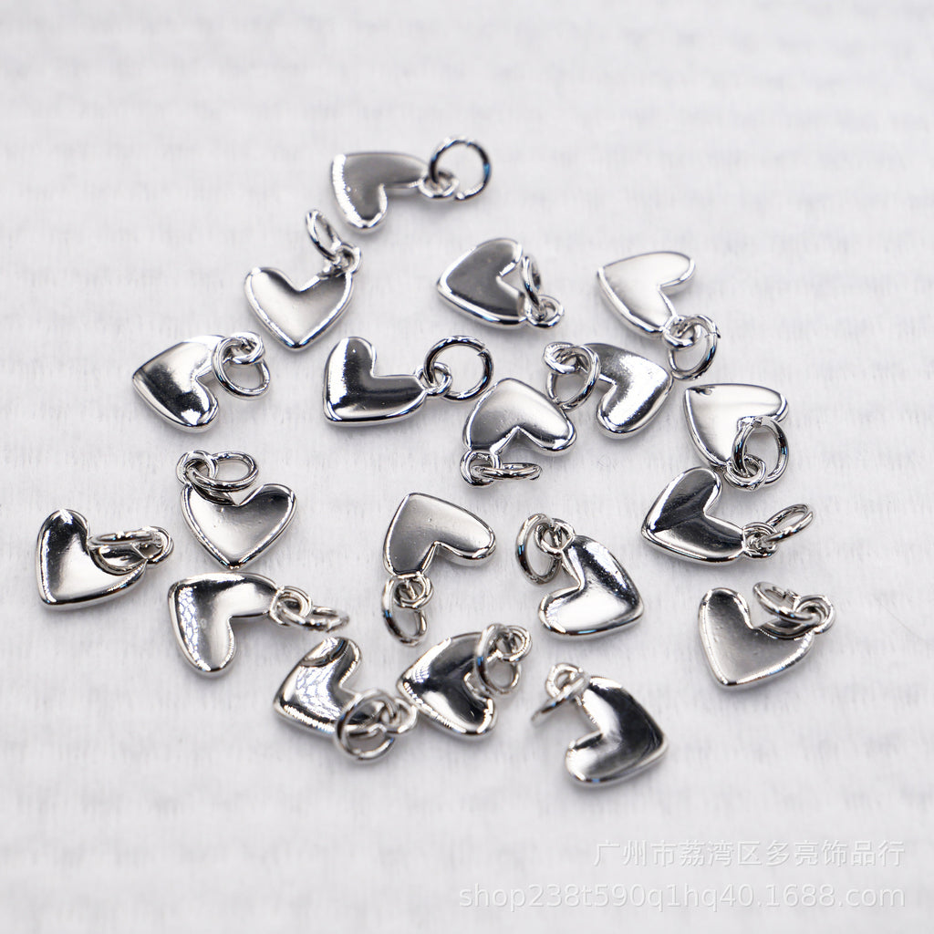 DIY jewelry accessories color retention 18K gold copper real gold plating love pendant bracelet necklace jewelry pendant