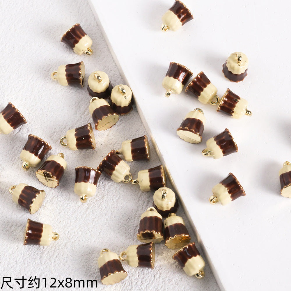 Luci Coffee Hornbag Alloy Oil Drop Pendant DIY Handmade Beaded Necklace Earrings Bracelet Pendant Material