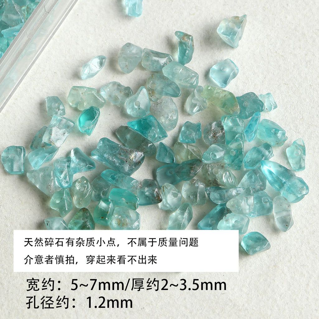 Natural Stone Citrine Aquamarine Moonstone Gravel Beads DIY Accessories Material Bracelet Necklace Beaded