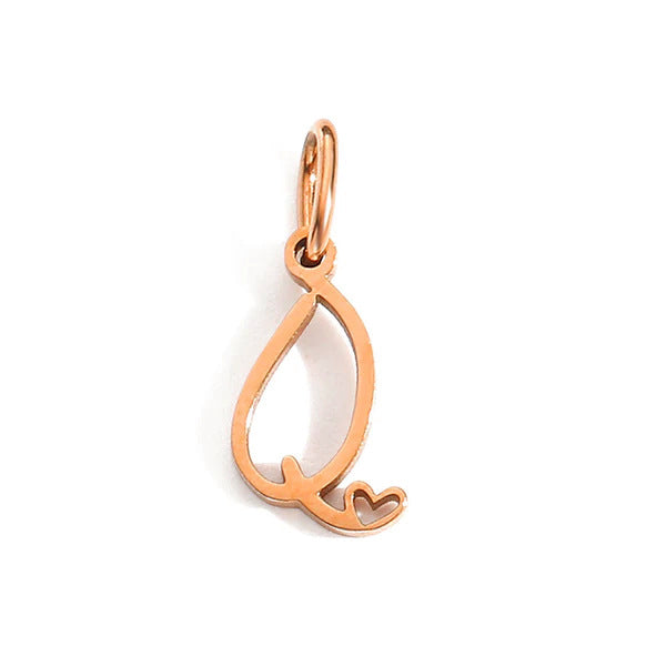 European and American Cross-border DIY26 Letter Pendant Jewelry Accessories Titanium Steel Mirror Polished Vacuum Plated Love English Letter