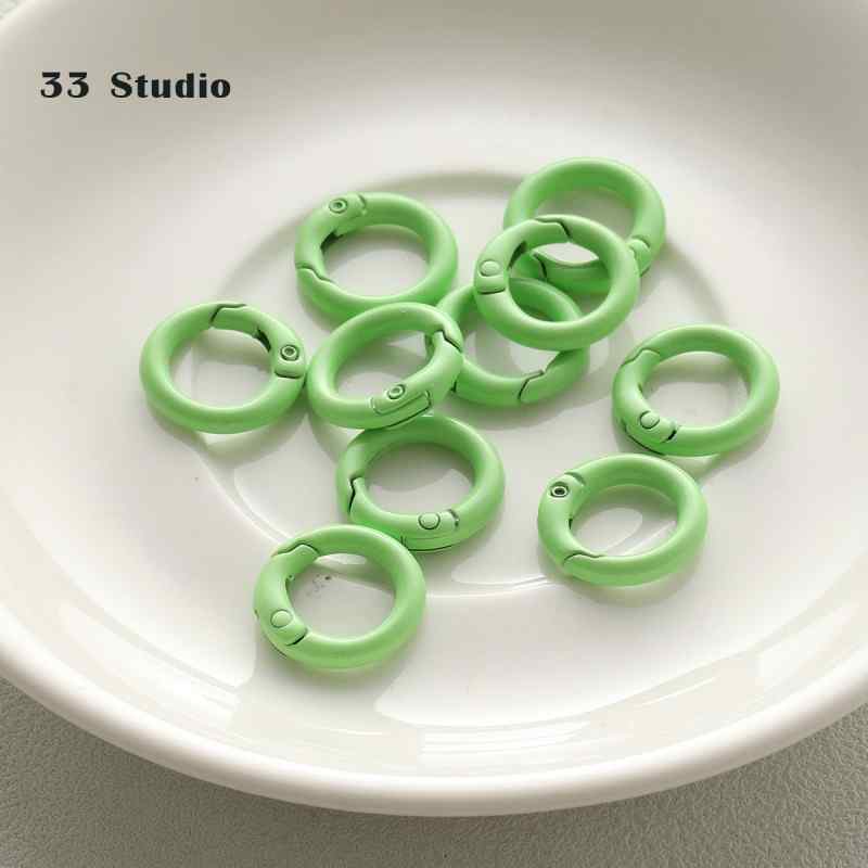 20mm candy spray paint round keychain diy beaded accessories buckle pendant bag hanging buckle