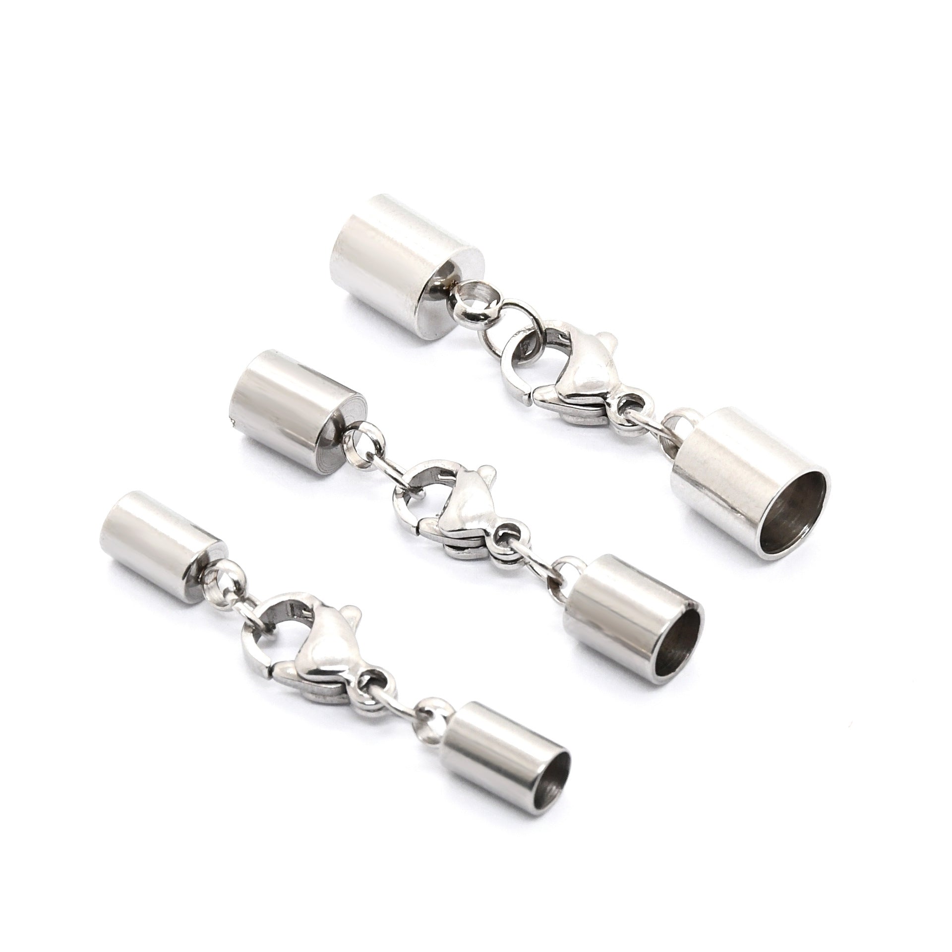 Wholesale stainless steel multi-size double-headed leather rope buckle bucket bracelet necklace leather rope buckle accessories DIY rope head