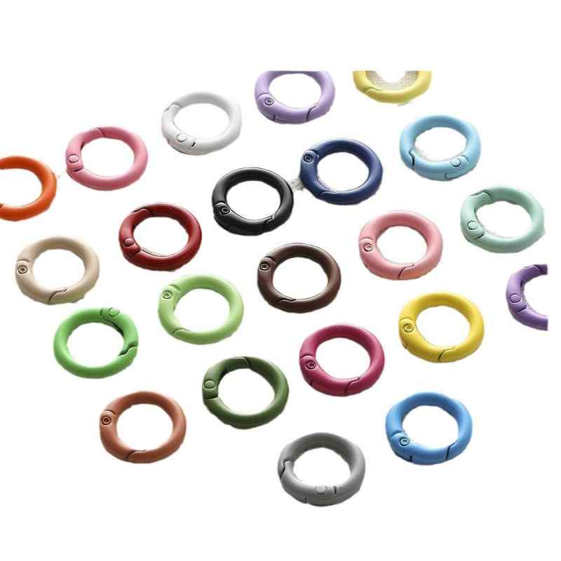 20mm candy spray paint round keychain diy beaded accessories buckle pendant bag hanging buckle