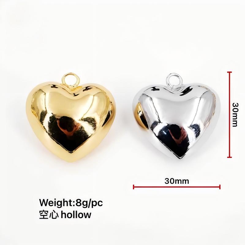 Bright Copper Plated Three-Dimensional Hollow Heart Gloss Love Pendant