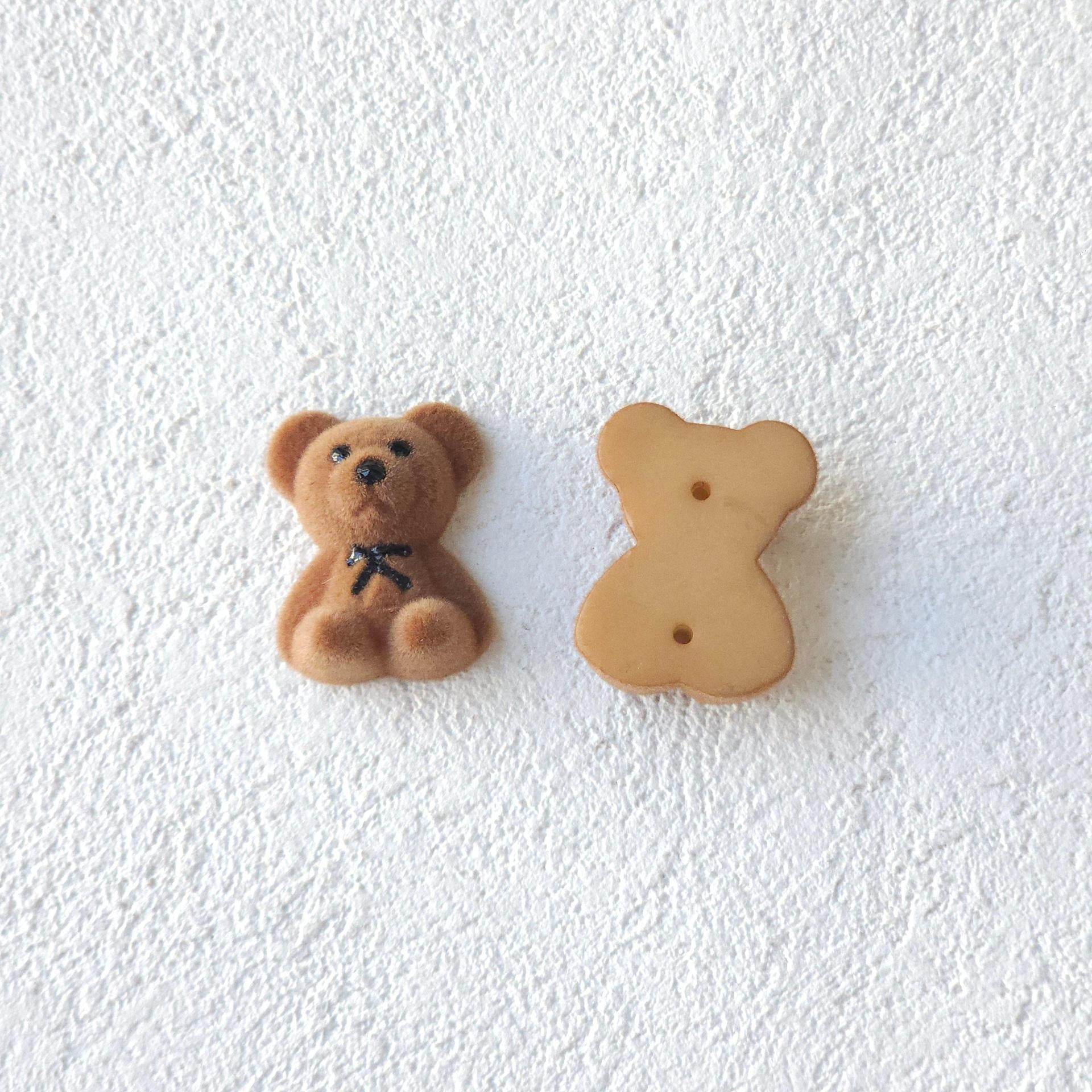 coffee colored plush teddy bear sausage dog headband clip, headband clip, earring, DIY accessory accessories