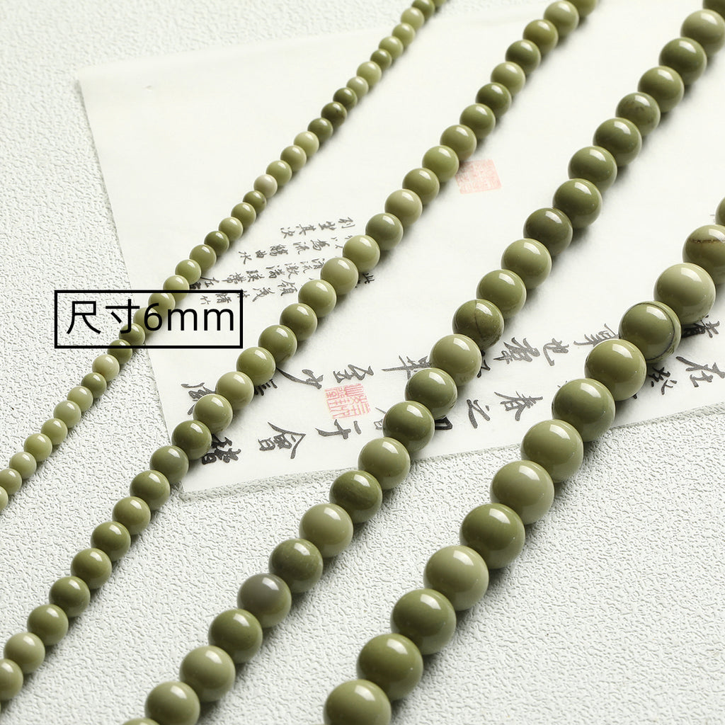 [Avocado] natural avocado Matcha green Alashan agate beads bracelet diy beaded accessories
