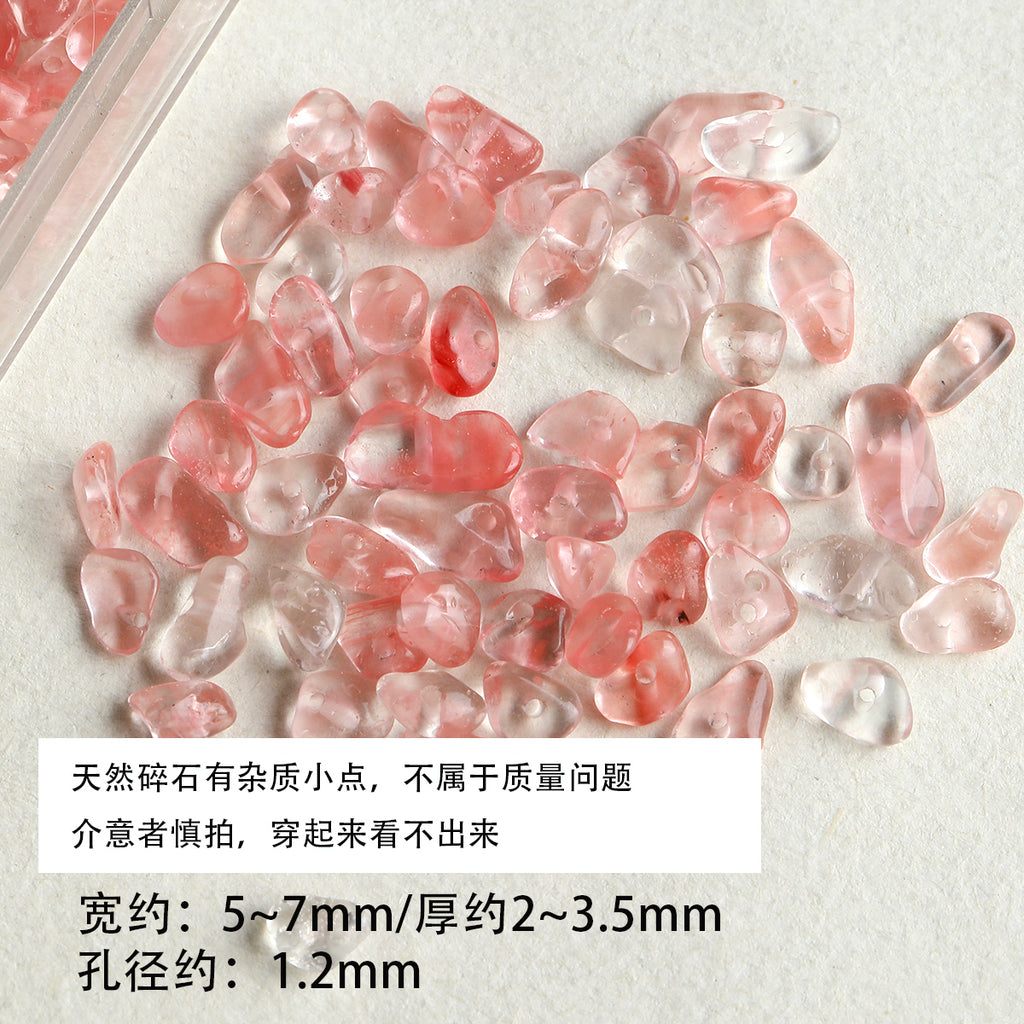 Natural Stone Citrine Aquamarine Moonstone Gravel Beads DIY Accessories Material Bracelet Necklace Beaded