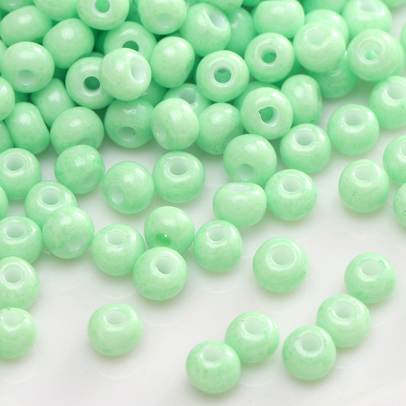 Green Style Guofeng Glass Glazed Beads Rice Beads DIY Handmade Homemade Beaded Bracelet Necklace Accessories