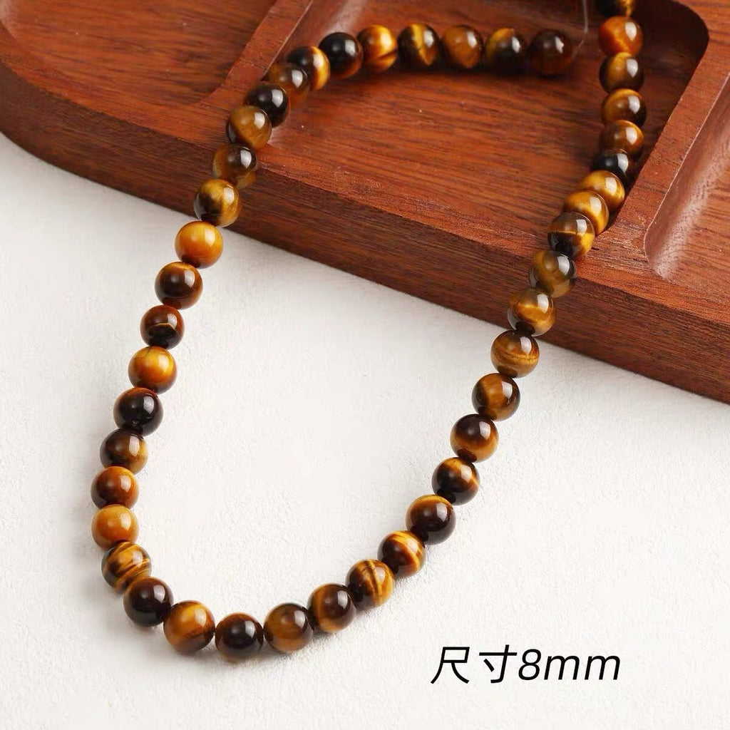 Niche natural stone tiger eye black agate abacus beads round beads bracelet necklace beaded diy accessories material loose beads