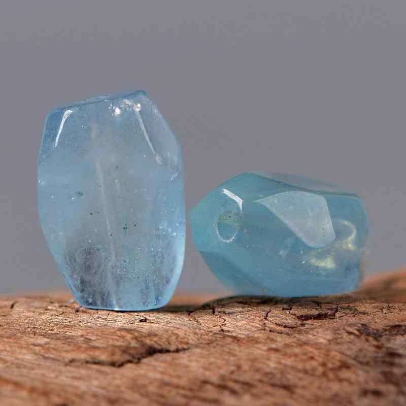 Natural Aquamarine Faceted diy Crystal Jewelry Materials Loose Beads