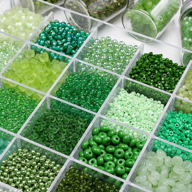 Green Style Glass Glazed Rice Beads DIY Handmade Accessories