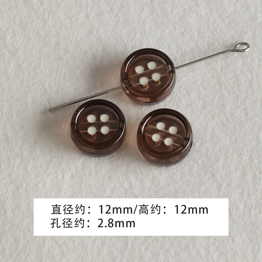 Baking paint curry color series square beads acrylic loose beads mobile phone chain key chain beads diy accessories material