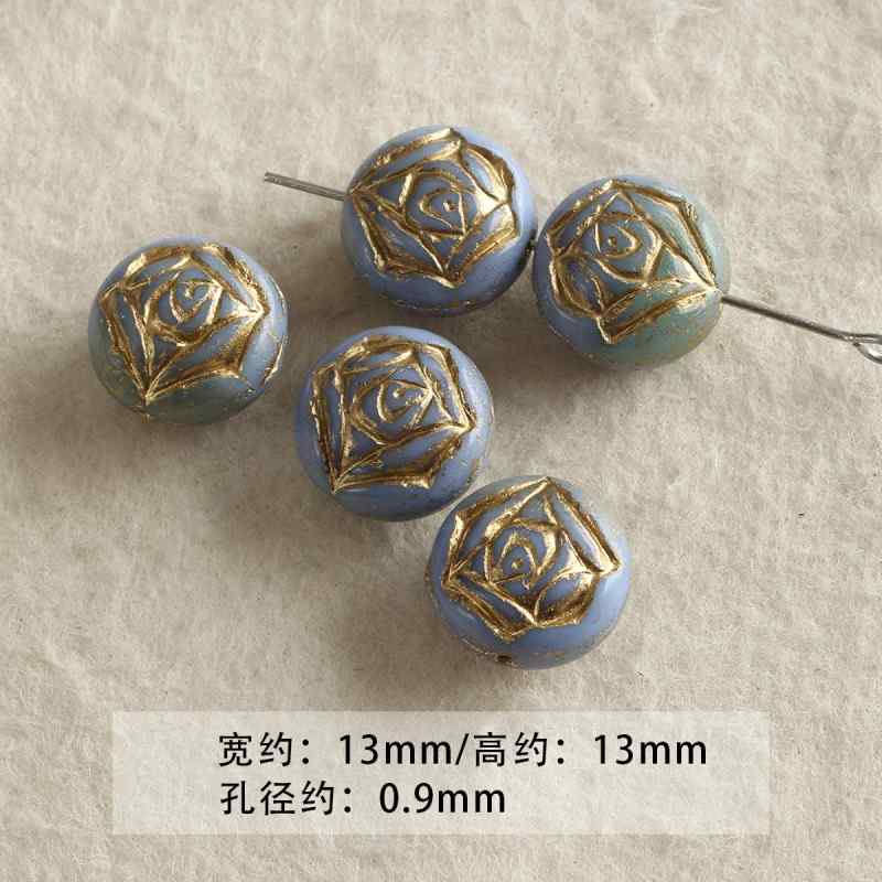 Blue Glass Loose Beads Collection Beaded DIY Accessories Material